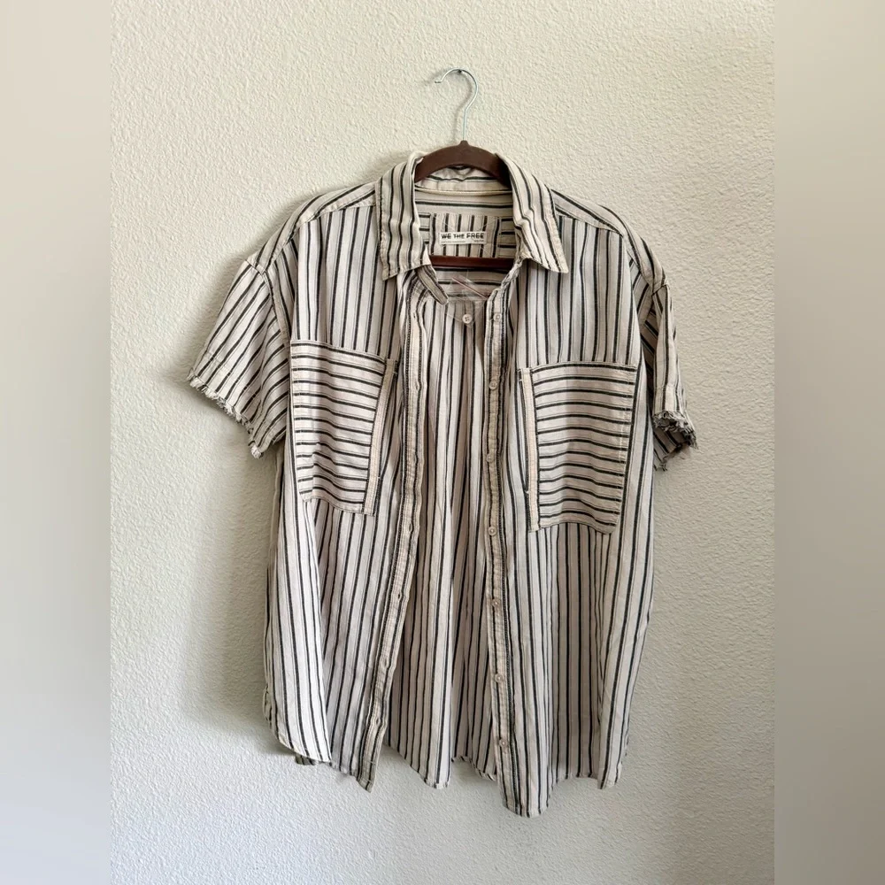 FREE PEOPLE We The Free Women's Christopher Linen Shirt XS NWOT - Picture 9 of 14